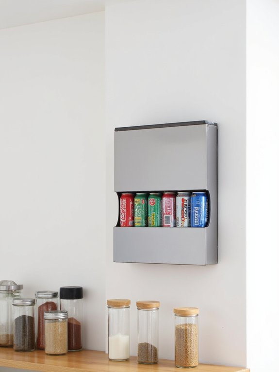vertical wall mounted can storage