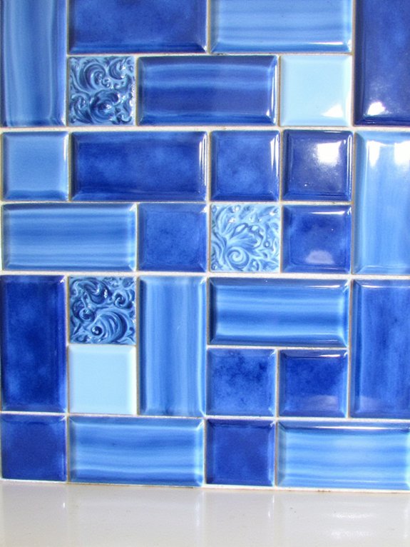 vibrant blue ceramic tiles