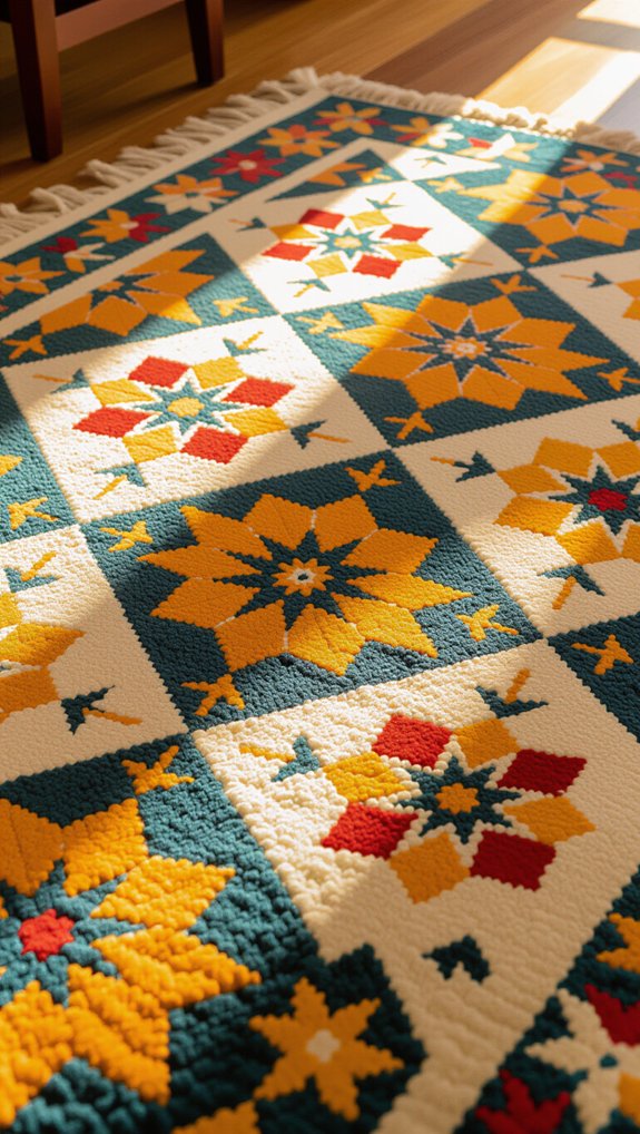 vibrant eclectic rug styling