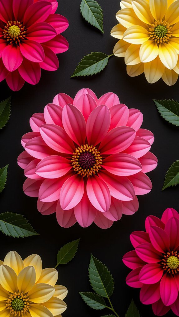 vibrant floral wallpaper design