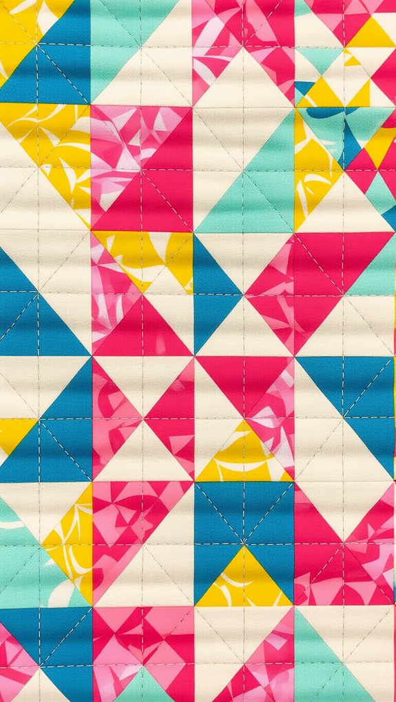 vibrant half square triangle quilts