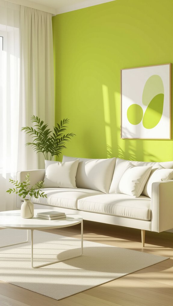 vibrant lime green accents