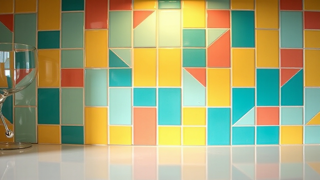 vibrant multicolor tile backsplash