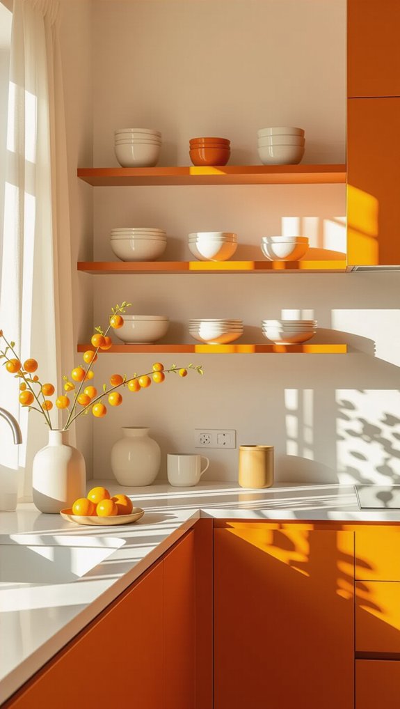 vibrant orange kitchen accessories