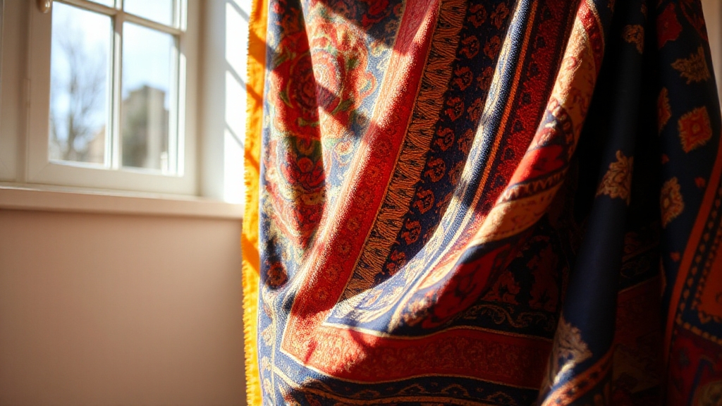 vibrant tapestry adds charm