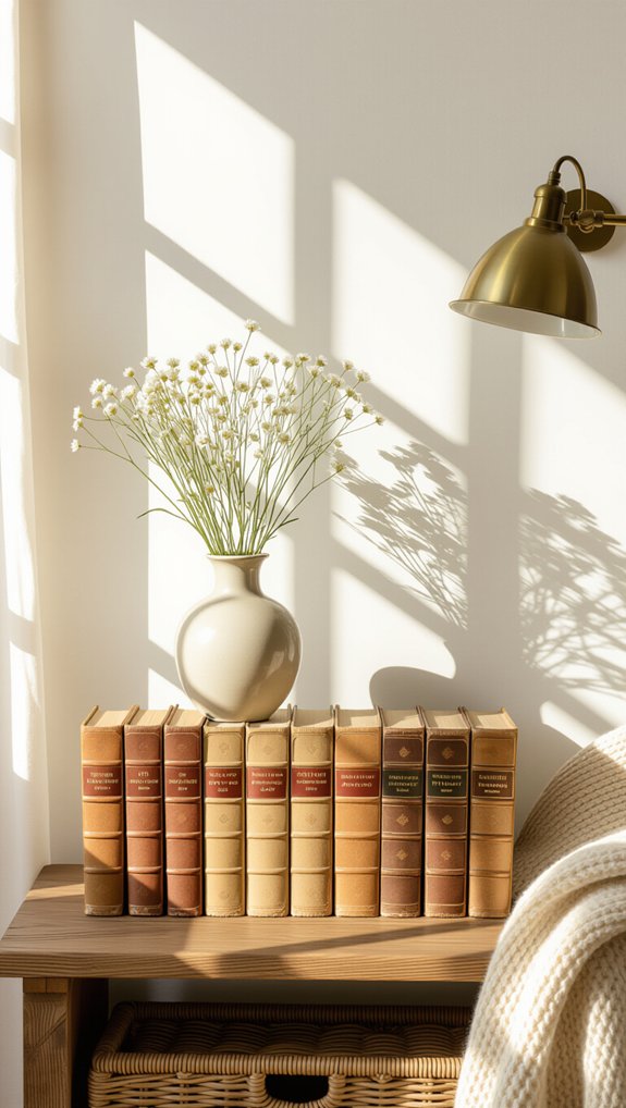 vintage books add warmth