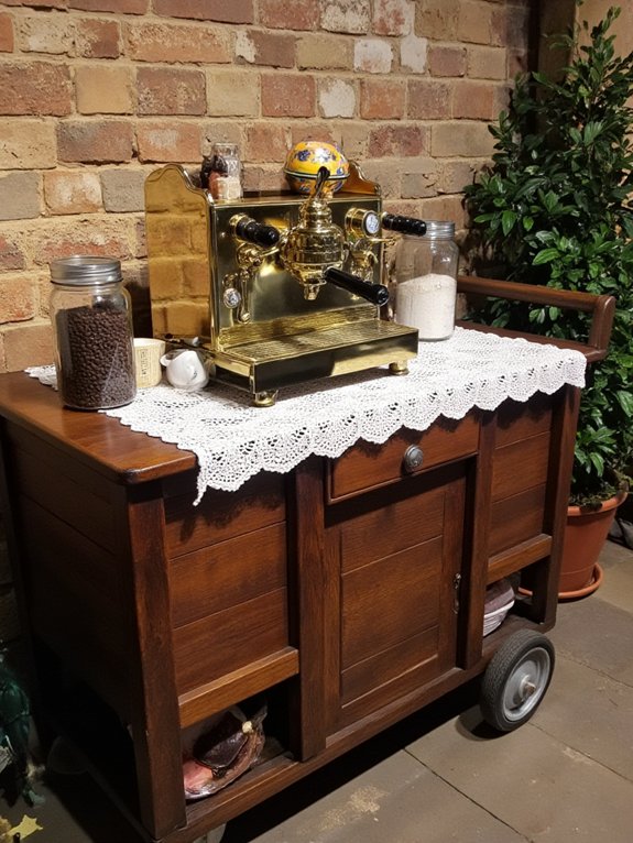 vintage coffee cart charm