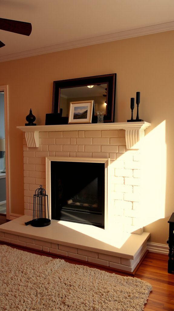 warm cream brick decor