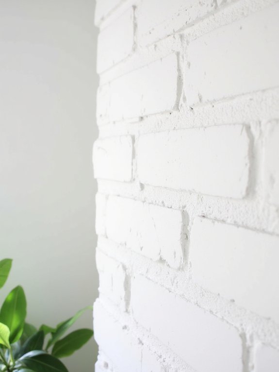 whitewashed brick fireplace makeover