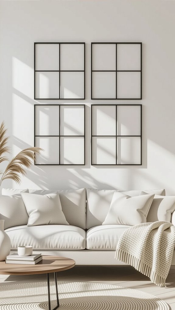 windowpane mirror wall grouping
