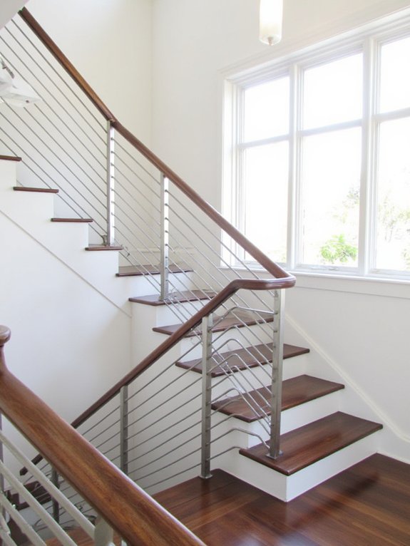 wood and metal railings