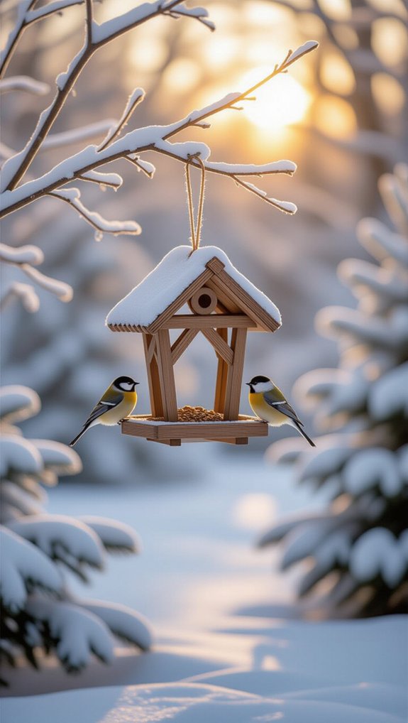 attract birds with feeders
