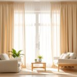 beige curtains for brightness