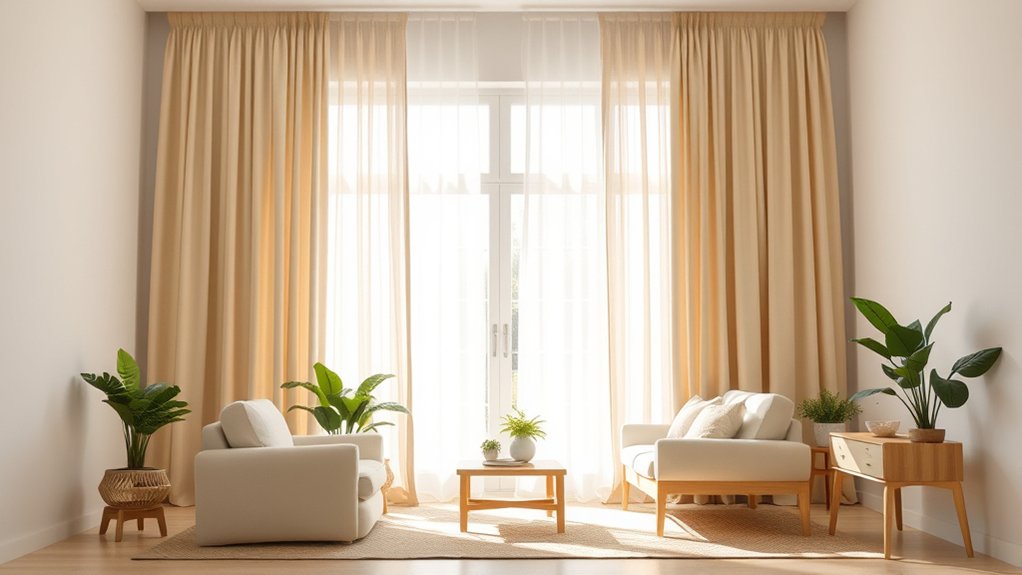 beige curtains for brightness