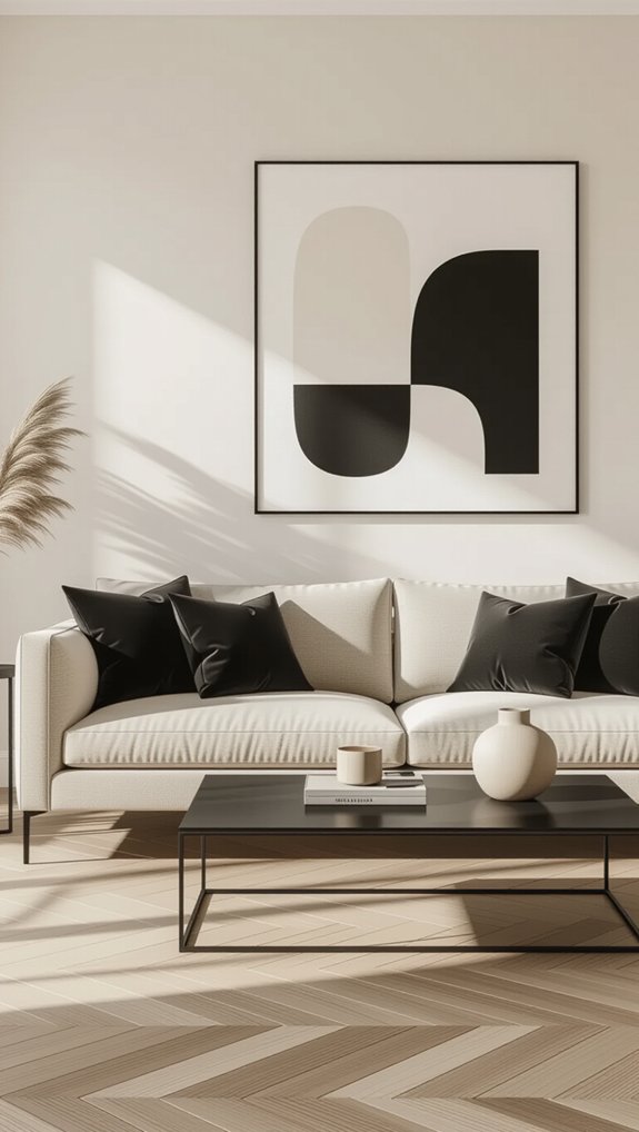 bold beige and black accents