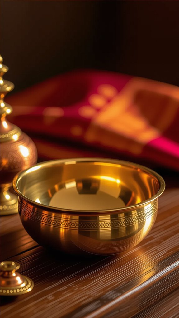 brass bowls copper accents