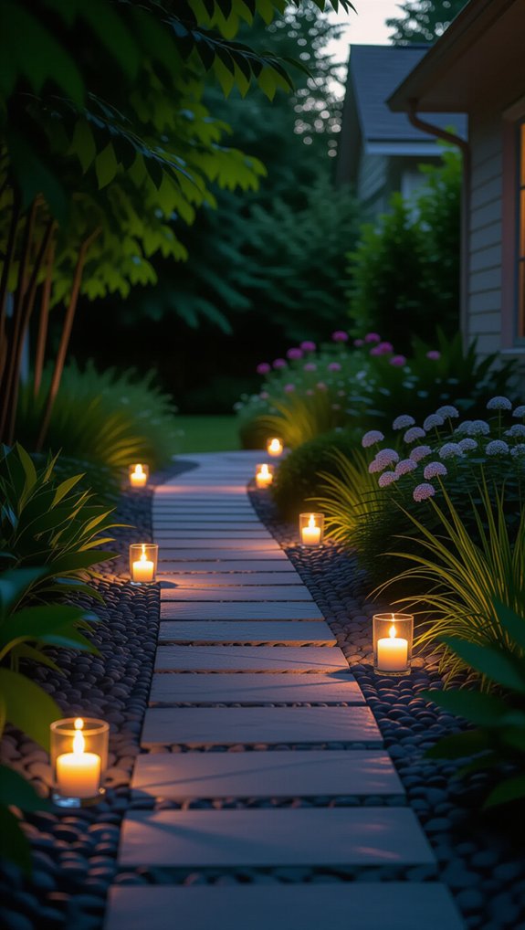 candlelit pathway for tranquility