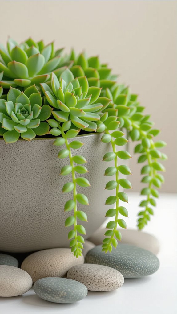 cascading succulent container arrangements