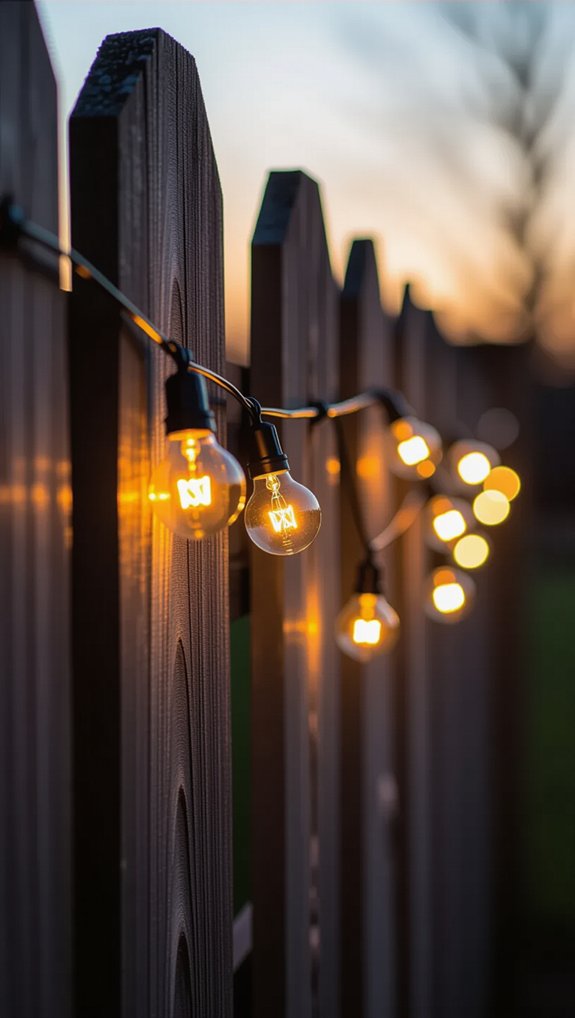 charming backyard string lights