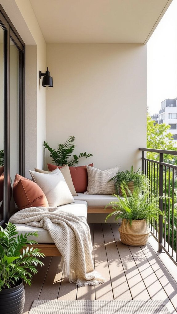 colorful cozy balcony decor
