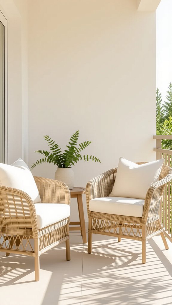 comfortable stylish balcony seating