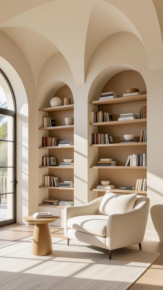 cozy arched reading nook