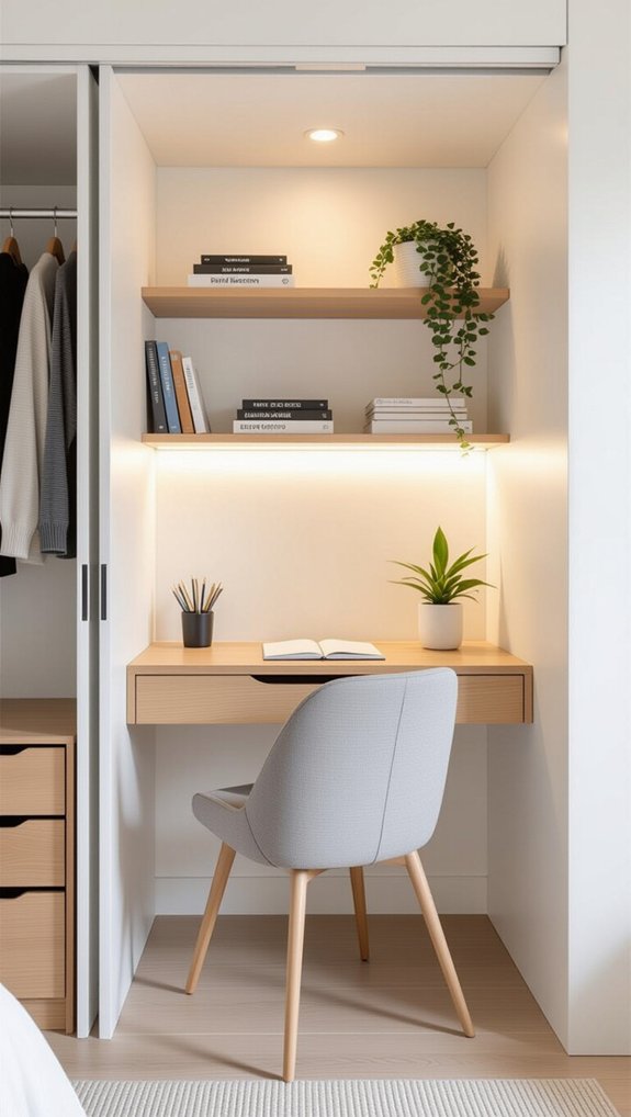 cozy closet office nook