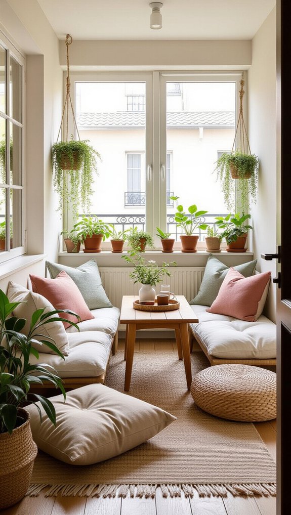 cozy colorful outdoor seating