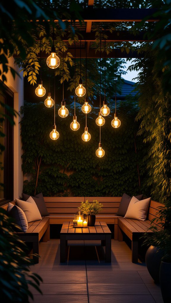 cozy illuminated seating area