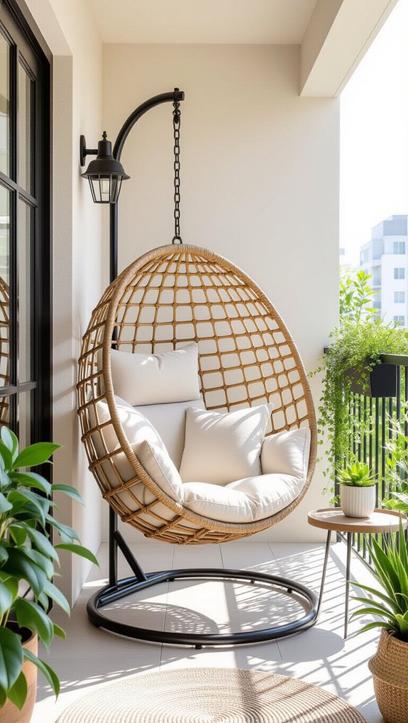 cozy outdoor hanging chairs