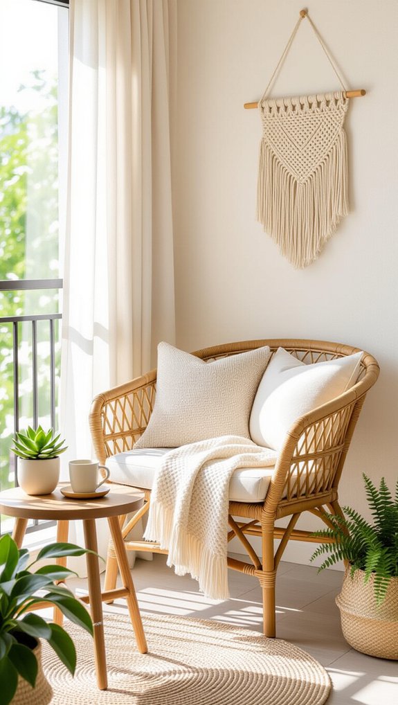 cozy rattan lounge corner