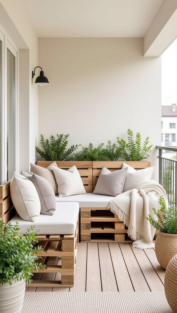 creative pallet balcony seating