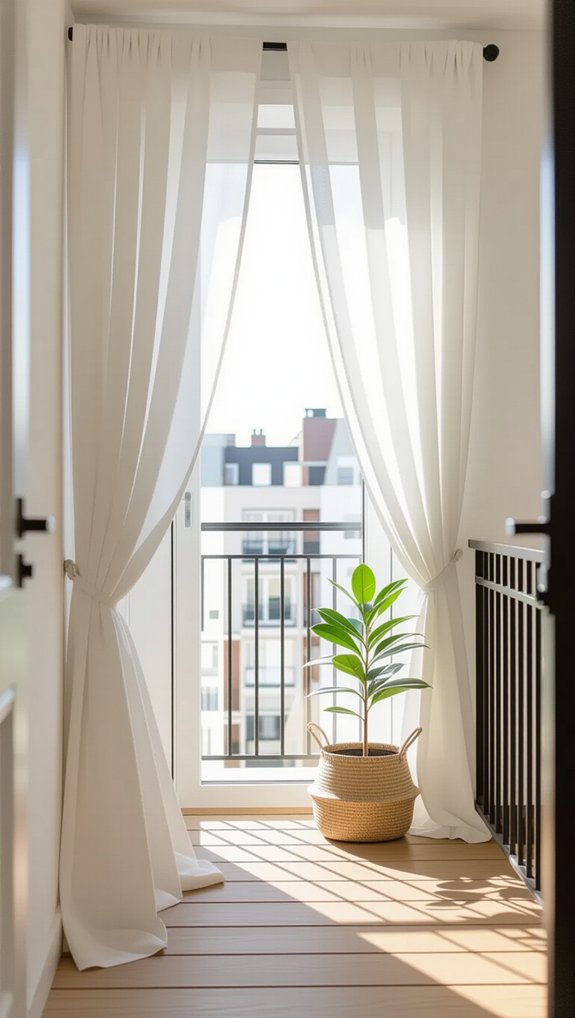 curtains enhance balcony privacy