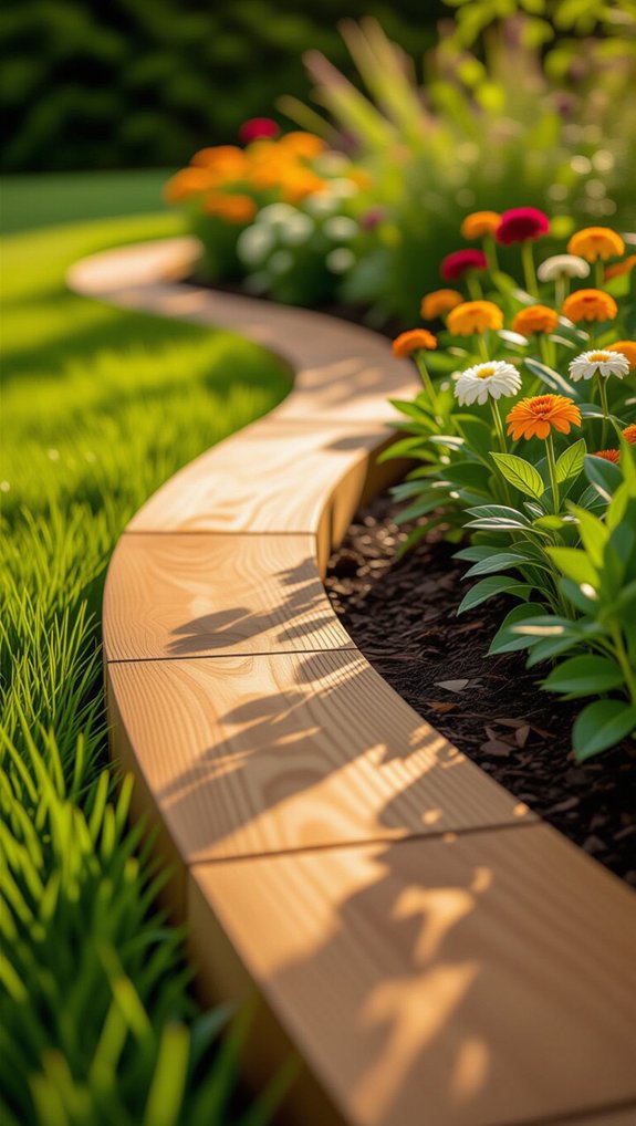 custom stained wood edging