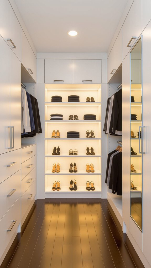 custom walk in closet lighting