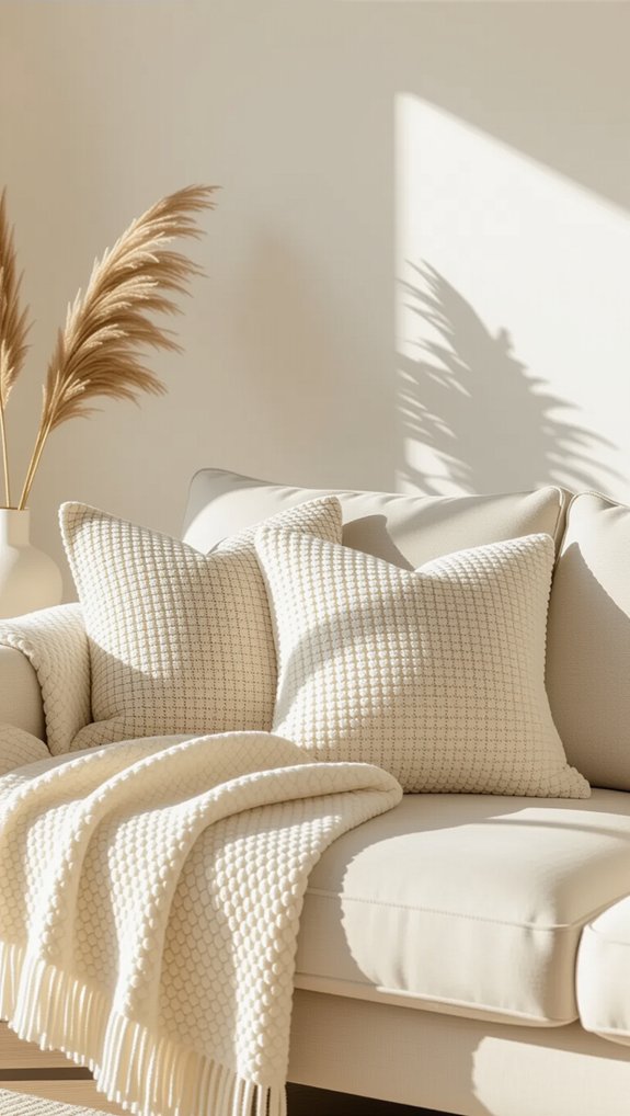 elegant pillows and blankets