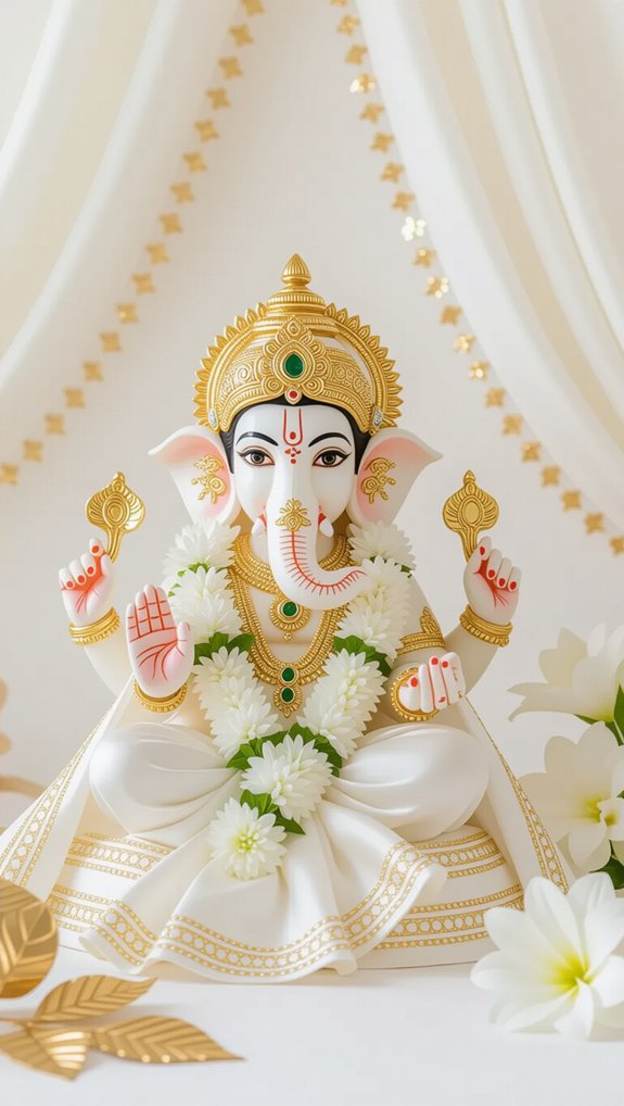 elegant white and gold