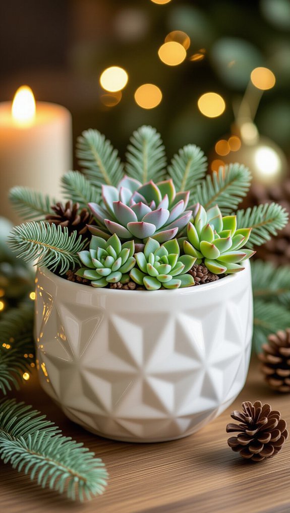 festive succulent holiday displays