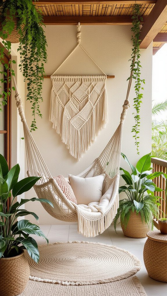 handmade macrame balcony decor