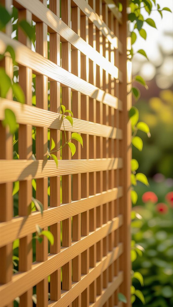 lattice fence with climbing vines