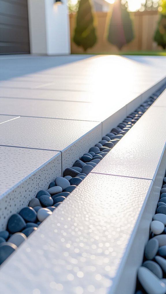 layered multi material driveway edging