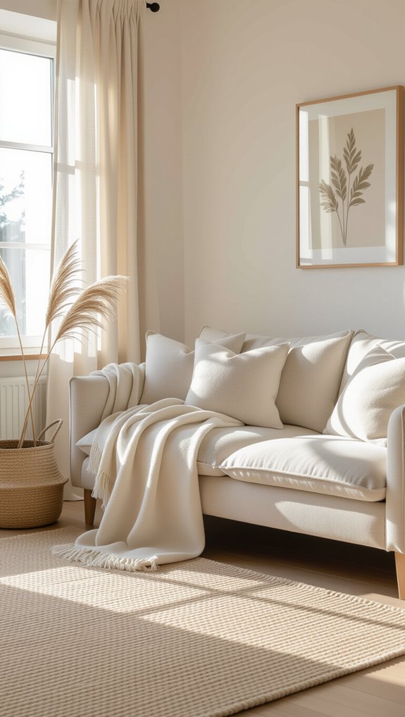 layered rugs and throws