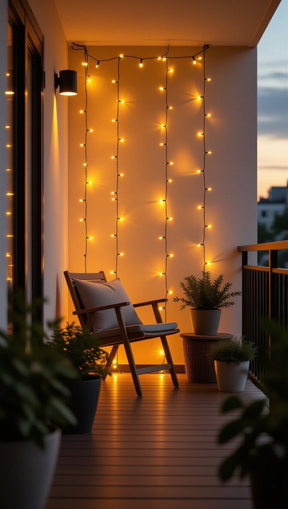 magical cozy balcony lighting