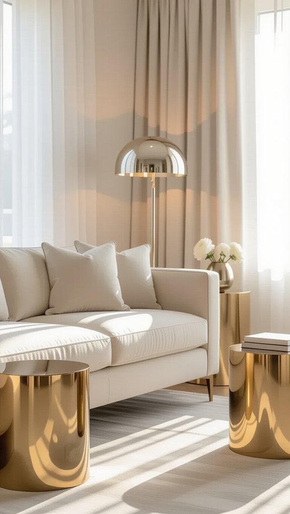 metallic accents enhance elegance