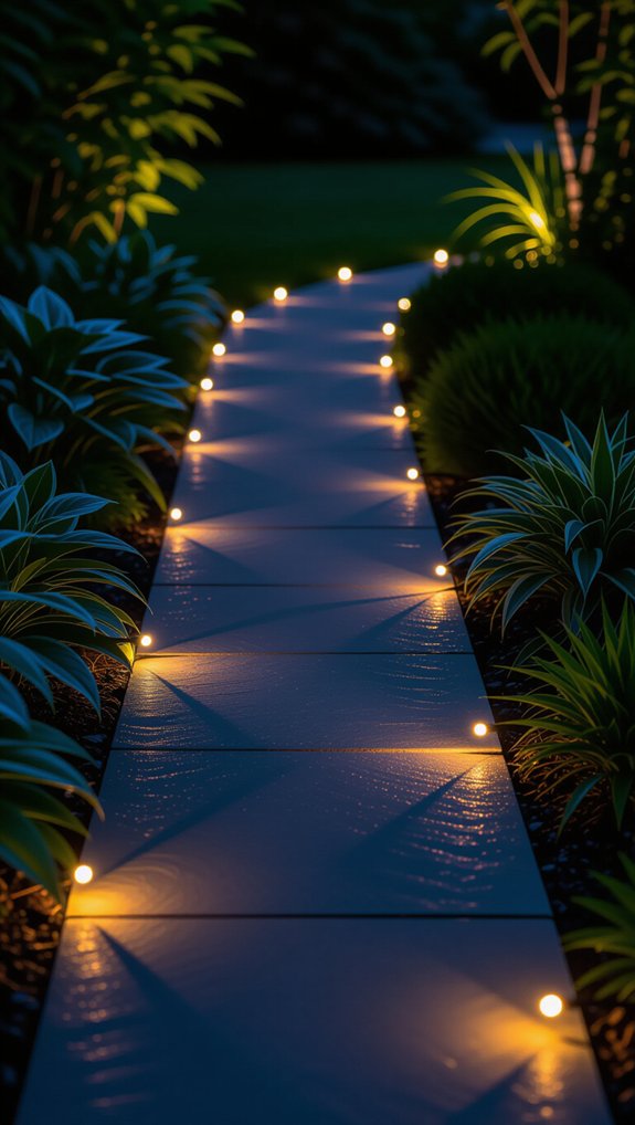 mini bulbs outline pathways