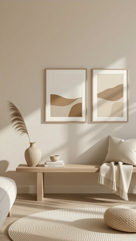 16 Beige Living Room Ideas for a Stylish and Cozy Space 8 minimalist gallery wall design