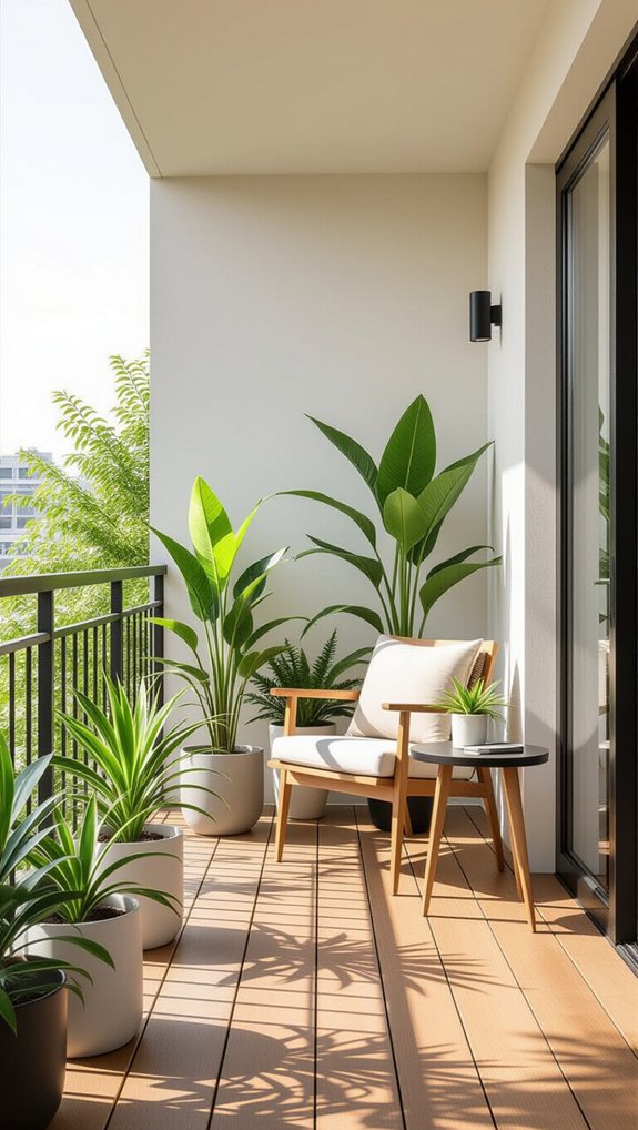 natural privacy with tall plants