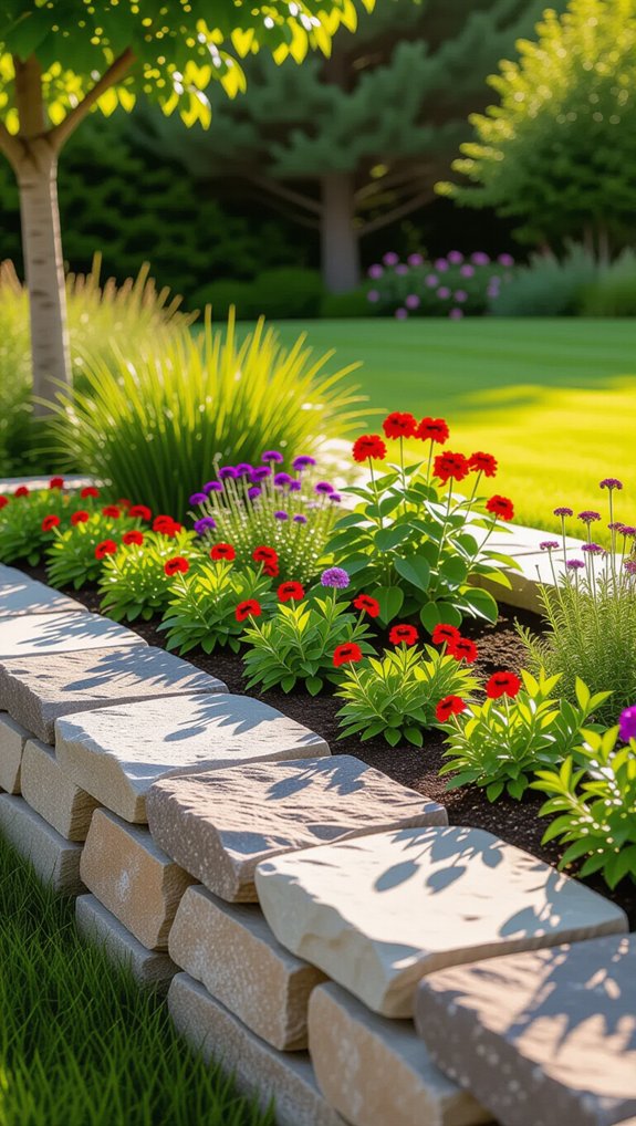 natural stone garden centerpiece