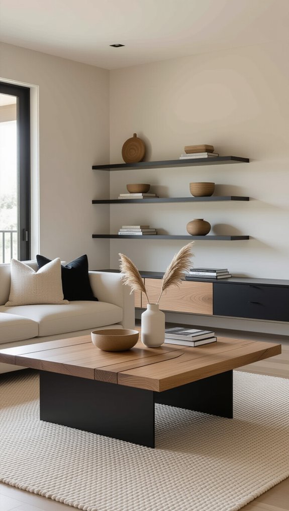 natural wood black decor