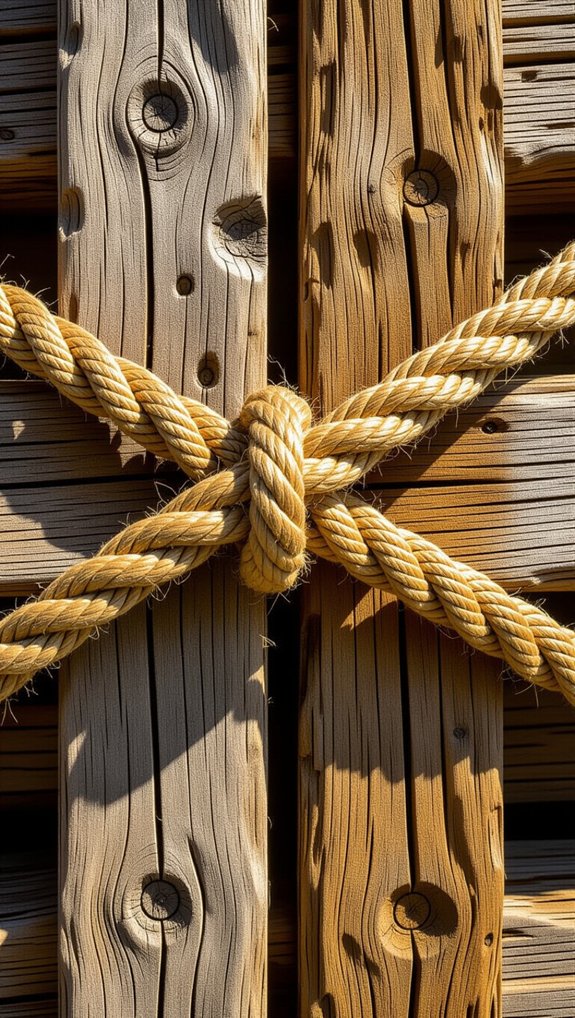 nautical wood and rope